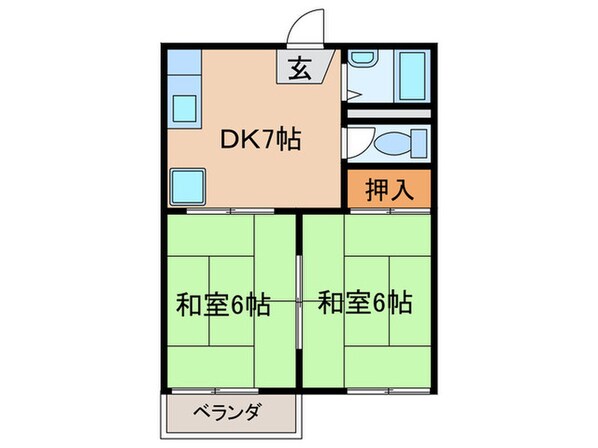 タウニィオオハタＡの物件間取画像